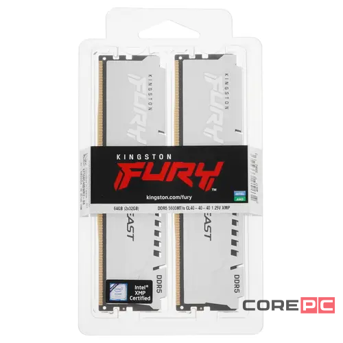 Оперативная память 64 Gb 5600 MHz Kingston FURY Beast White (KF556C40BWK2-64)