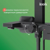 Душевая система Iddis 35к BILBL1Fi06 Билд (Bild) лейка тропический душ черный