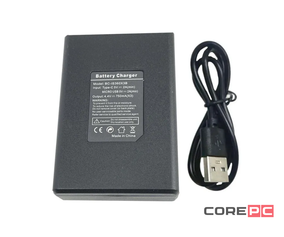 Зарядное устройство BC-IS360X3B на 3 аккумулятора для экшн-камеры Insta360 X3