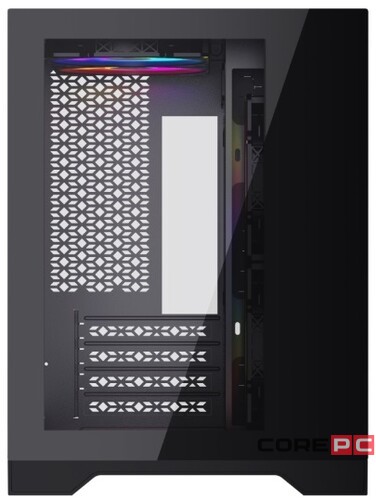 Компьютерный корпус Powercase VISION Micro Black TG 120mm 5-color fan Black mATX CVBM-L4