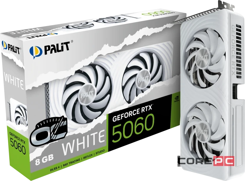 Видеокарта Palit (NE75060U19P1-GB2063M) GeForce RTX 5060 8GB WHITE OC