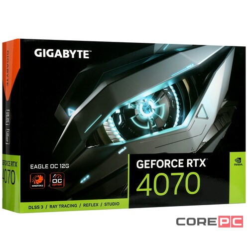 Видеокарта Gigabyte (GV-N4070EAGLE OC-12GD) GeForce RTX 4070 12GB EAGLE OC