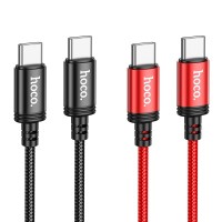 Кабель Hoco X89 Wind (Type-C) на (Type-C) 3A/60W 100см тканевая оплетка (красный)