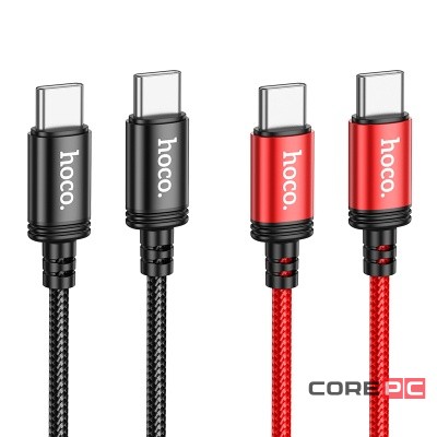 Кабель Hoco X89 Wind (Type-C) на (Type-C) 3A/60W 100см тканевая оплетка (красный)