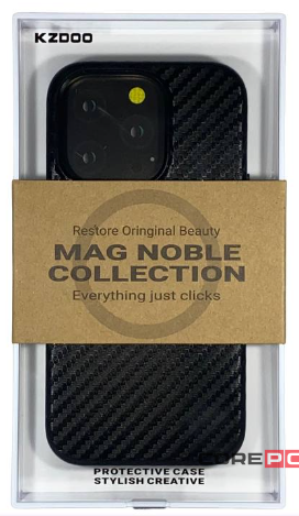 Накладка для i-Phone 14 Pro K-Doo Mag Noble кожаная под карбон черная