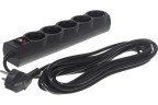 Perfeo сетевой фильтр Perfeo POWERX, 3,0м, 5 розеток, черный