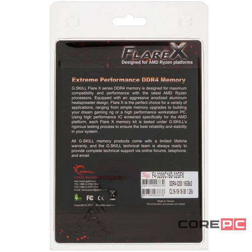 Оперативная память 32 Gb 3200 MHz G.Skill FLARE X (F4-3200C16D-32GFX)