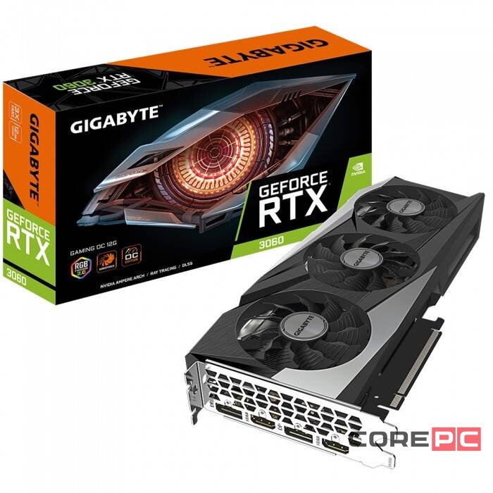 Видеокарта Gigabyte (GV-N3060GAMING OC-12GD) GeForce RTX 3060 12GB GAMING OC