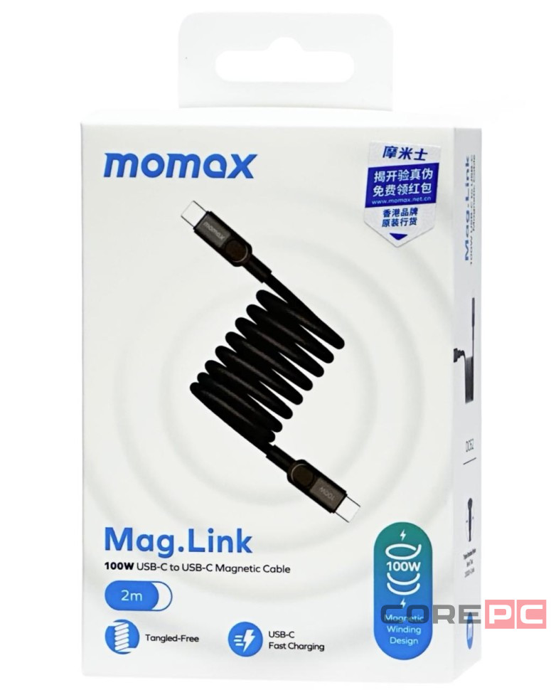 Usb Кабель-зарядка Type-C на Type-C Momax Mag.Link 100W DC62D 2м черный