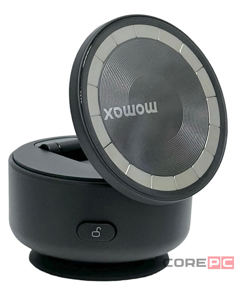 Подставка для смартфона Momax 1-Snap Go Auto Suction Magnetic Phone Stand KH20D черная