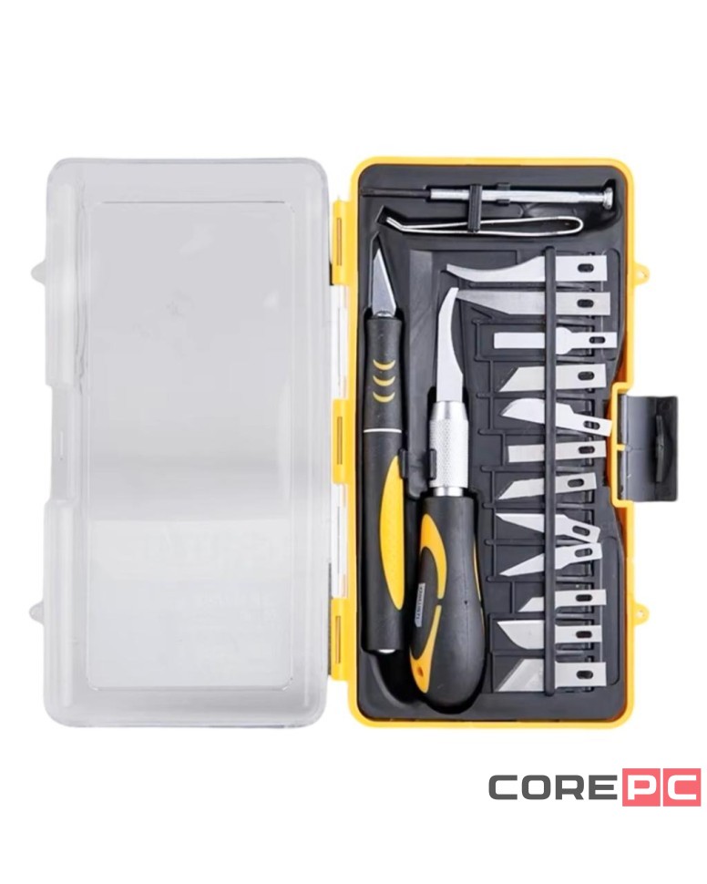 Набор ножей для резьбы по дереву Xiaomi Deli Utility Knife DL-DP1 (16 лезвий) черный