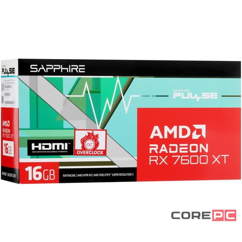 Видеокарта Sapphire (11339-04-20G) Radeon RX 7600 XT 16GB PULSE GAMING OC