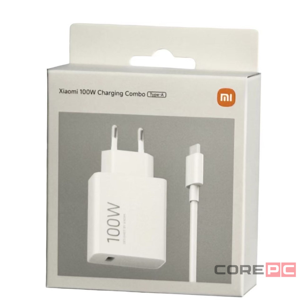 Сетевое зарядное устройство Xiaomi MI 1USB 100W с кабелем Type-C (MDY-19-ER) белое