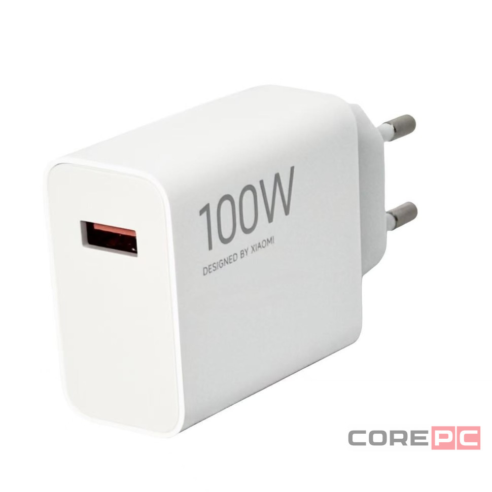 Сетевое зарядное устройство Xiaomi MI 1USB 100W с кабелем Type-C (MDY-19-ER) белое