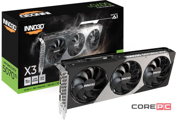 Видеокарта INNO3D (N507T3-16D7-176068N) GeForce RTX 5070 Ti 16GB X3