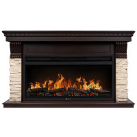 Портал Firelight Michigan 42 камень молочный, шпон темный дуб