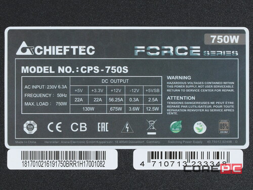 Блок питания Chieftec 750W CPS-750S