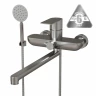 Смеситель для ванны и раковины MIXLINE МЛНС-021, рычажное управление, цвет сатин