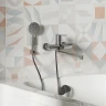Смеситель для ванны и раковины MIXLINE МЛНС-021, рычажное управление, цвет сатин