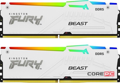 Оперативная память 64 Gb 5600 MHz Kingston FURY Beast RGB White (KF556C40BWAK2-64)