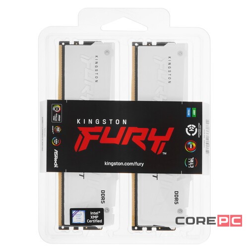 Оперативная память 64 Gb 5600 MHz Kingston FURY Beast RGB White (KF556C40BWAK2-64)