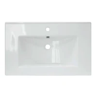 Раковина накладная мебельная Sanita luxe Квадро-75 WB.FN/Quadro/75-C/WHT.G/S1, керамика, прямоугольная, белый
