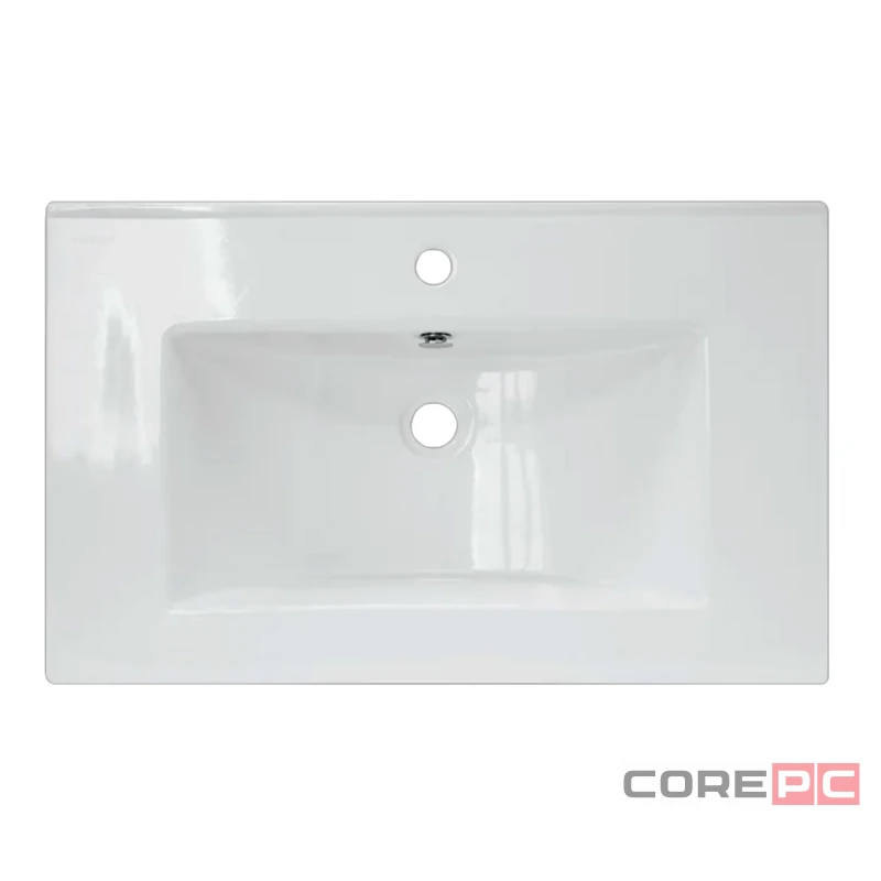 Раковина накладная мебельная Sanita luxe Квадро-75 WB.FN/Quadro/75-C/WHT.G/S1, керамика, прямоугольная, белый