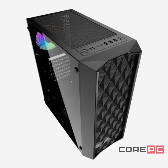 Компьютерный корпус Powercase DIAMOND Mesh LED Black ATX CMDM-L1
