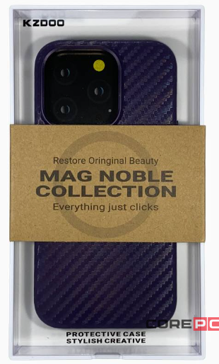 Накладка для i-Phone 14 Pro K-Doo Mag Noble кожаная под карбон фиолетовая