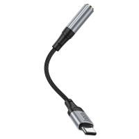 Переходник Hoco LS36 Type-C на AUX3.5 12см черный