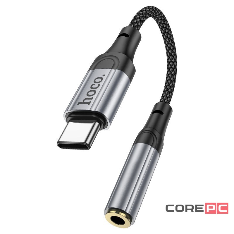Переходник Hoco LS36 Type-C на AUX3.5 12см черный