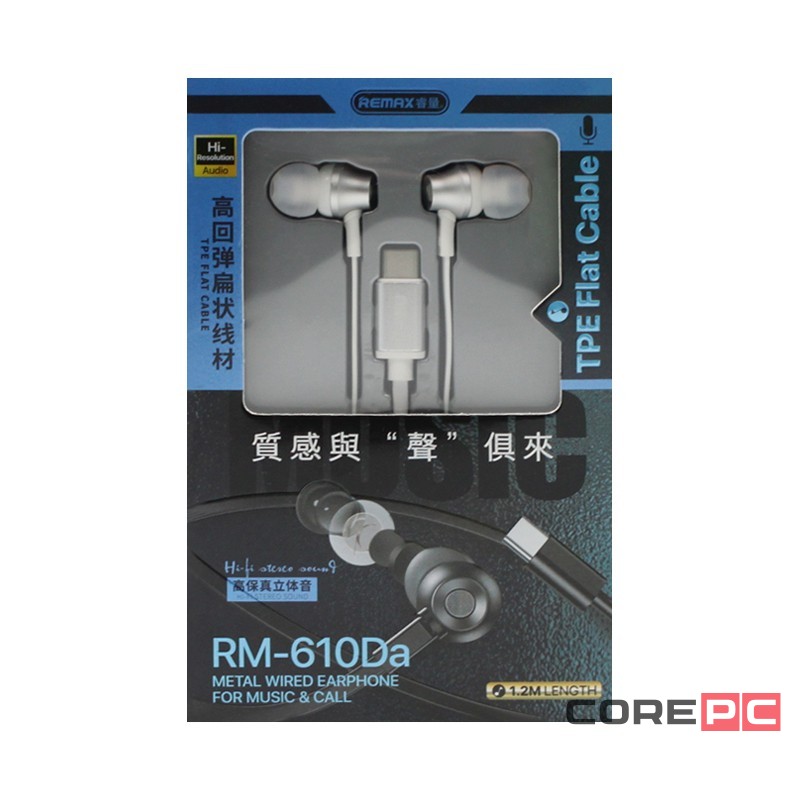 Наушники с микрофоном Remax RM-610Da Type-C черные