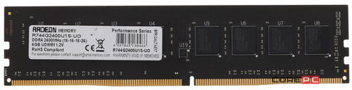 Оперативная память 4 Gb 2400 MHz AMD R7 PERFOMANCE SERIES Black (R744G2400U1S-UO)