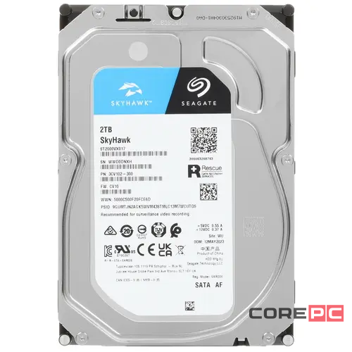 Жесткий диск Seagate 2000 Gb SkyHawk Surveillance (ST2000VX017)