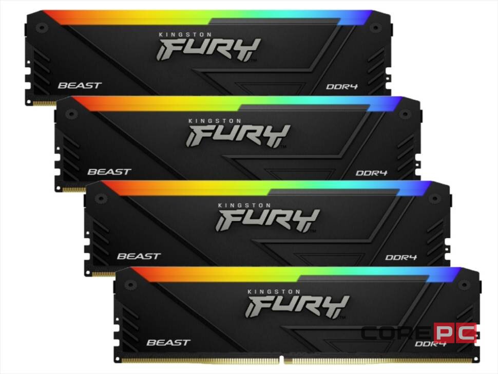 Оперативная память 32 Gb 3600 MHz Kingston FURY Beast RGB Black (KF436C17BB2AK4/32)