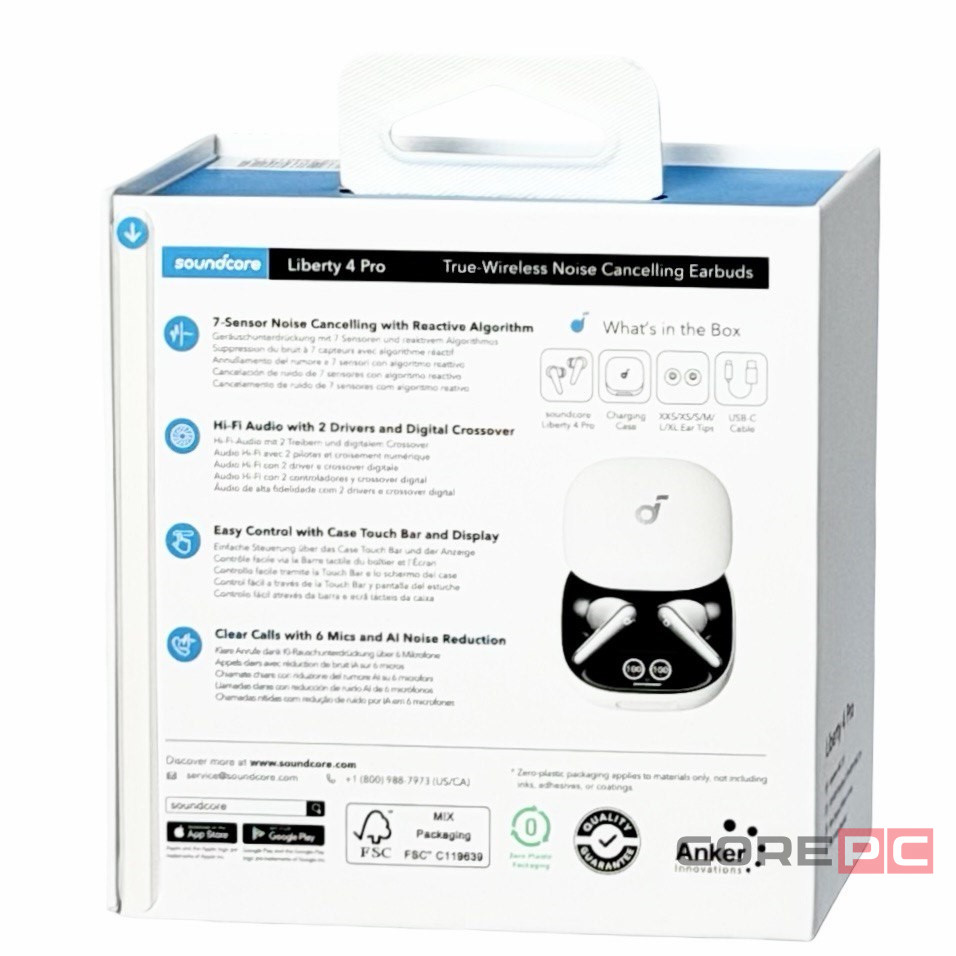 Беспроводные наушники TWS Anker Soundcore Liberty 4 Pro белые