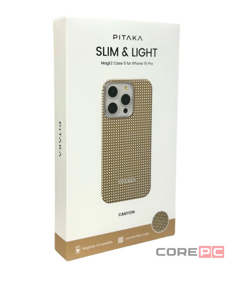 Накладка для i-Phone 15 Pro 6.1" Pitaka Magez Case 5 Aramid Fiber Каньон(canyon)
