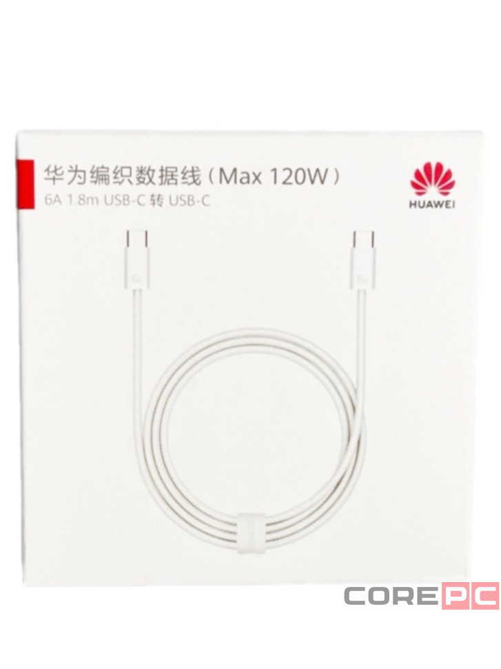 Usb Кабель-зарядка Type-C на Type-C Huawei CC-618 6A 120W 1.8M белый