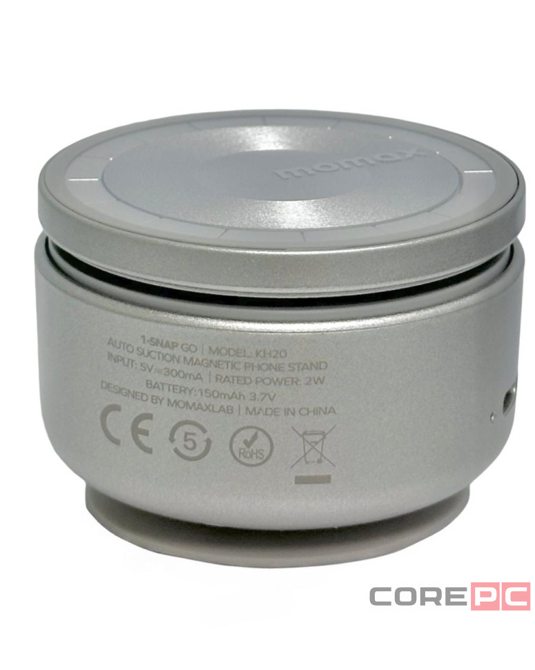 Подставка для смартфона Momax 1-Snap Go Auto Suction Magnetic Phone Stand KH20L титан