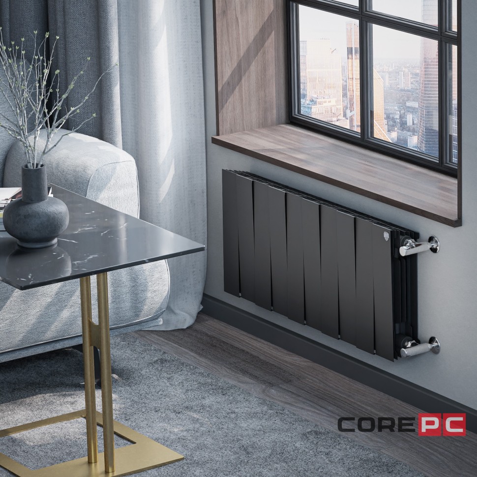 Радиатор биметаллический Royal Thermo PianoForte 300 Чёрный - 10 секц.