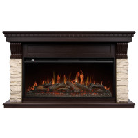Портал Firelight Michigan 40 камень молочный, шпон темный дуб