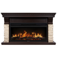 Портал Firelight Michigan 40 камень молочный, шпон темный дуб
