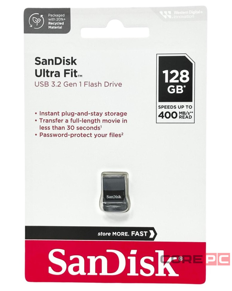 3.0 USB флеш накопитель SanDisk CZ430 Ultra Fit 128GB Ultra (SDCZ430-128G-G46) черный