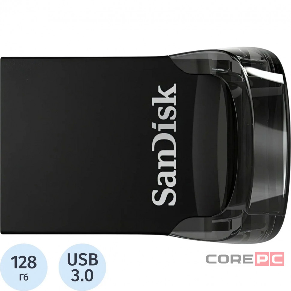 3.0 USB флеш накопитель SanDisk CZ430 Ultra Fit 128GB Ultra (SDCZ430-128G-G46) черный