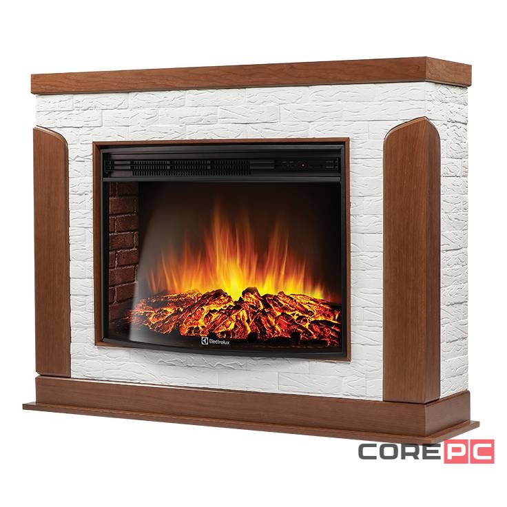 Каминокомплект: Очаг Electrolux EFP/P-3020LS, портал Prestigio 30 камень белый, шпон дуб