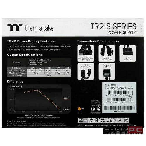 Блок питания Thermaltake 750W TR2 S 750 (PS-TRS-0750NNSAWE-2)