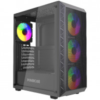 Компьютерный корпус Powercase Mistral S4B FRGB Fans Black (CMSB-L4)