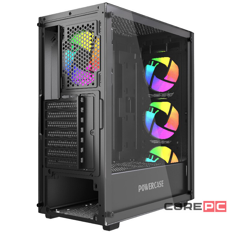 Компьютерный корпус Powercase Mistral S4B FRGB Fans Black (CMSB-L4)