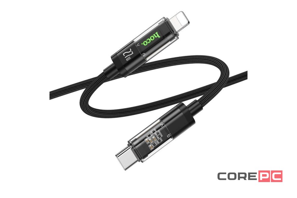 Кабель Hoco U116 Discovery Edition (Type-C) на (Lightning) 120см тканевая оплётка (черный)