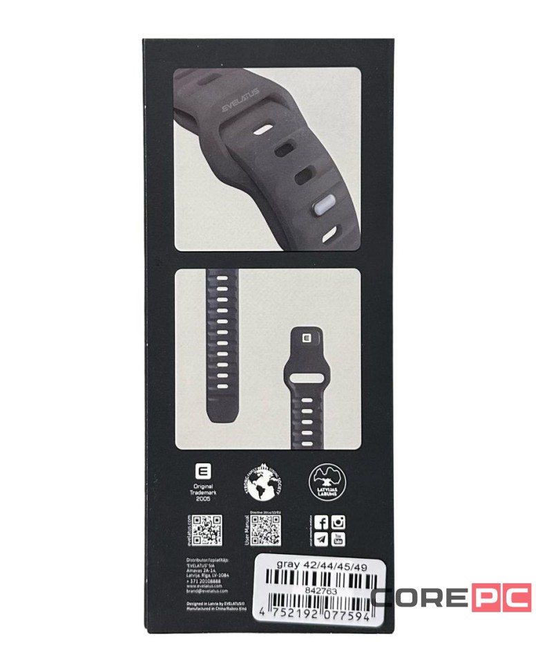 Сменный браслет Evelatus для Apple Watch 42-44-45-49mm тёмно-серый